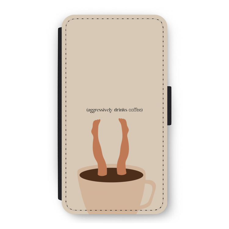 Aggressively drinks coffee: iPhone 11 Pro Flip Hoesje