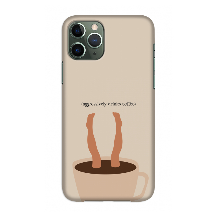 Aggressively drinks coffee: Volledig geprint iPhone 11 Pro Hoesje