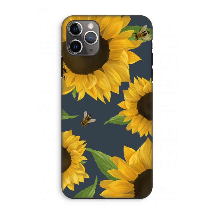 Sunflower and bees: iPhone 11 Pro Max Tough Case