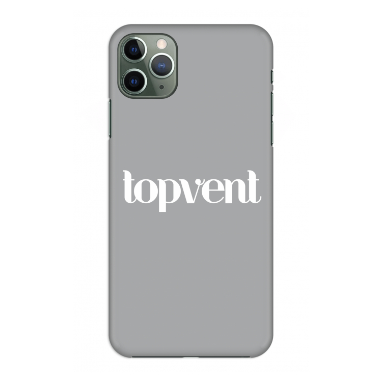 Topvent Grijs Wit: Volledig geprint iPhone 11 Pro Max Hoesje