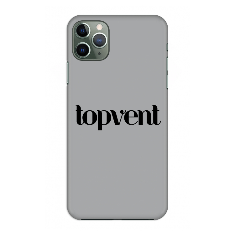 Topvent Grijs Zwart: Volledig geprint iPhone 11 Pro Max Hoesje