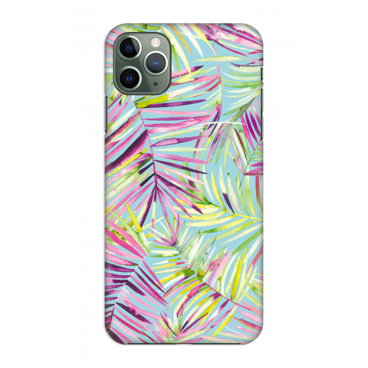 Tropical Palms Blue: Volledig geprint iPhone 11 Pro Max Hoesje
