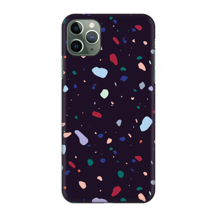CaseCompany Dark Rounded Terrazzo: Volledig geprint iPhone 11 Pro Max Hoesje