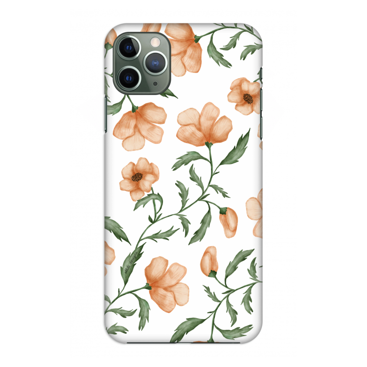Peachy flowers: Volledig geprint iPhone 11 Pro Max Hoesje