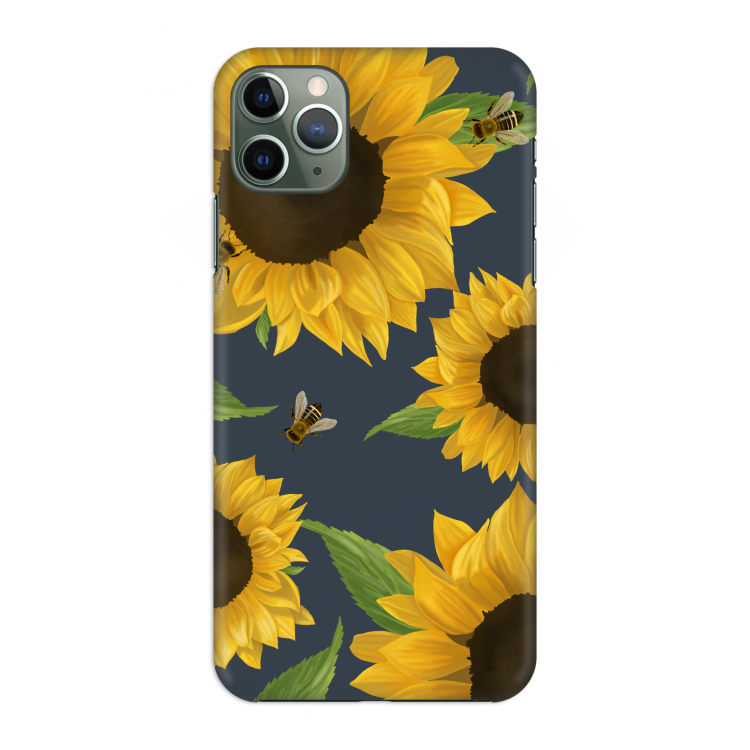 Sunflower and bees: Volledig geprint iPhone 11 Pro Max Hoesje