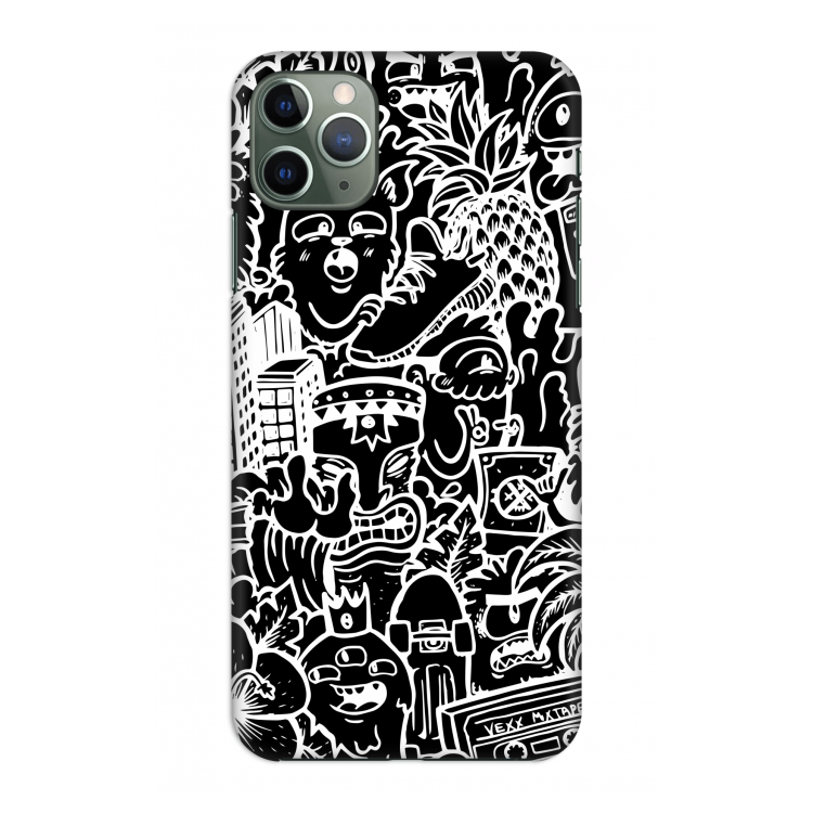 Vexx Black Mixtape: Volledig geprint iPhone 11 Pro Max Hoesje
