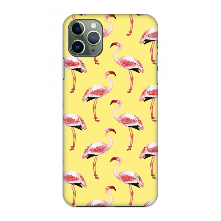 CaseCompany Flamingo's geel: Volledig geprint iPhone 11 Pro Max Hoesje