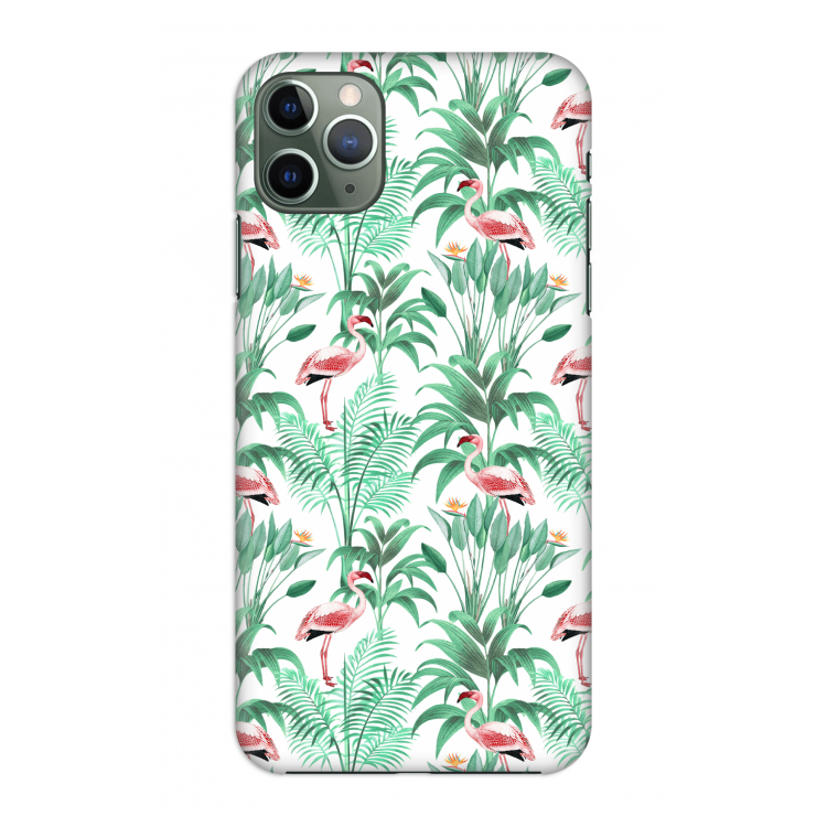 CaseCompany Flamingo bladeren: Volledig geprint iPhone 11 Pro Max Hoesje