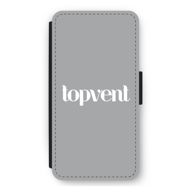 Topvent Grijs Wit: iPhone 11 Pro Max Flip Hoesje
