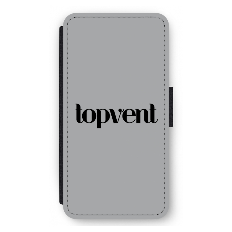 Topvent Grijs Zwart: iPhone 11 Pro Max Flip Hoesje