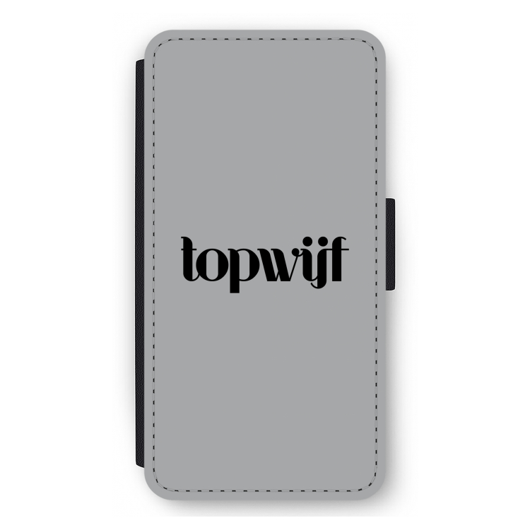 Topwijf Grijs Zwart: iPhone 11 Pro Max Flip Hoesje