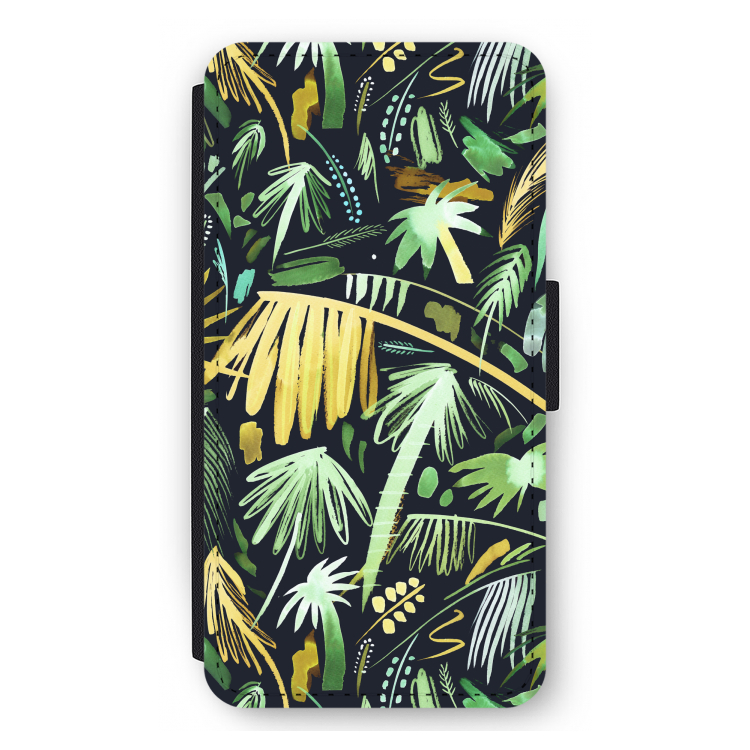 Tropical Palms Dark: iPhone 11 Pro Max Flip Hoesje