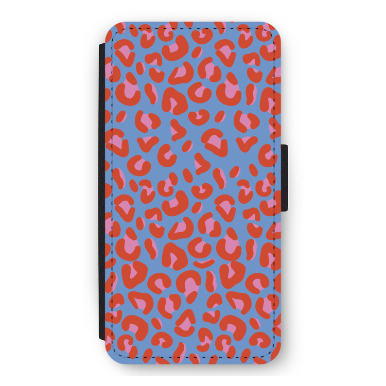 Leopard blue: iPhone 11 Pro Max Flip Hoesje