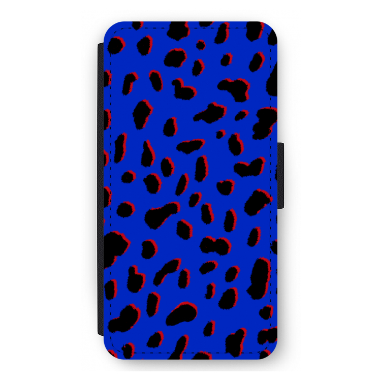 Blue Leopard: iPhone 11 Pro Max Flip Hoesje
