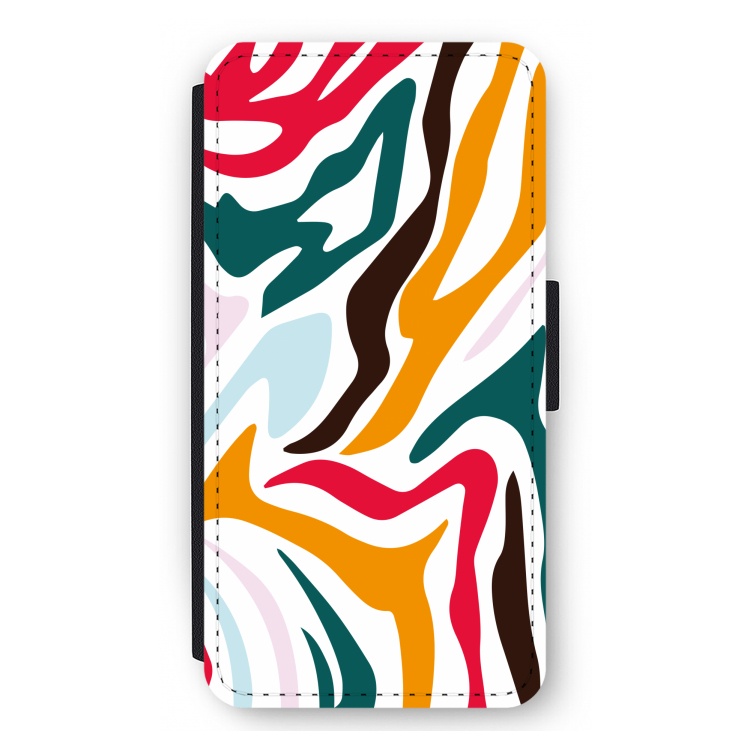 Colored Zebra: iPhone 11 Pro Max Flip Hoesje