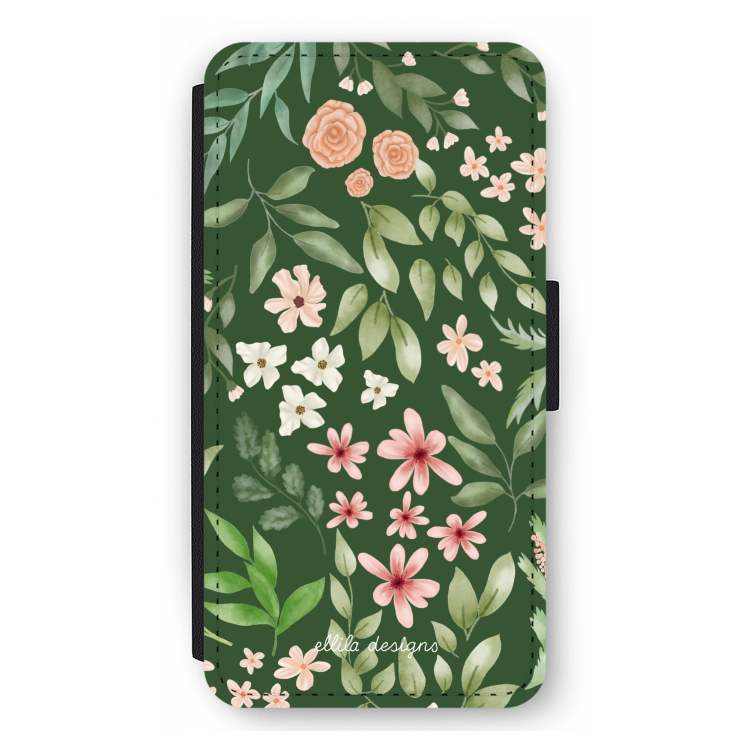 Botanical green sweet flower heaven: iPhone 11 Pro Max Flip Hoesje