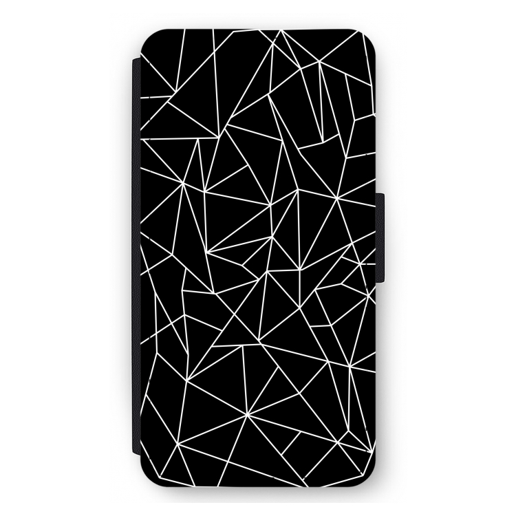 Geometrische lijnen wit: iPhone 11 Pro Max Flip Hoesje