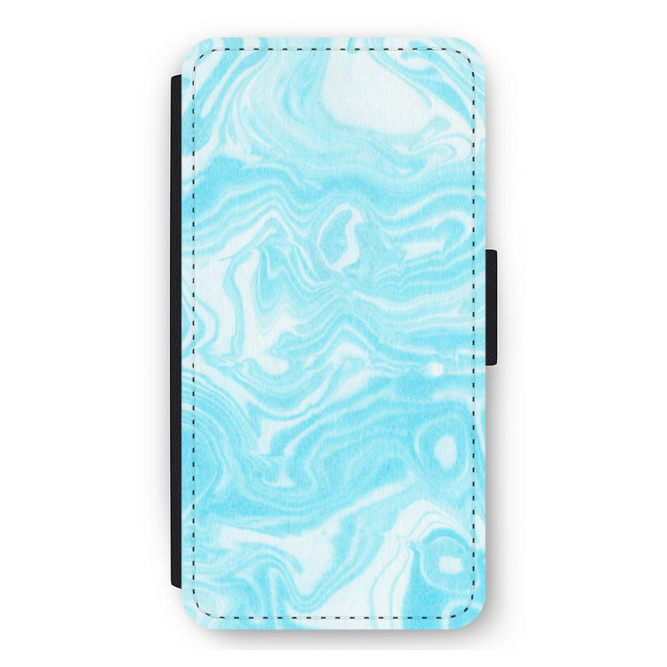 Waterverf blauw: iPhone 11 Pro Max Flip Hoesje
