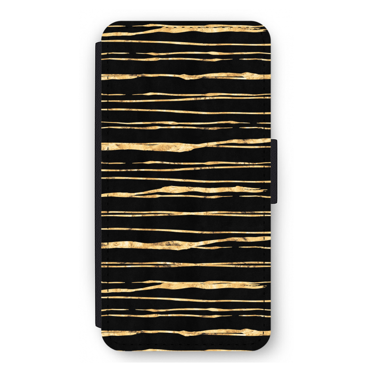 Gouden strepen: iPhone 11 Pro Max Flip Hoesje