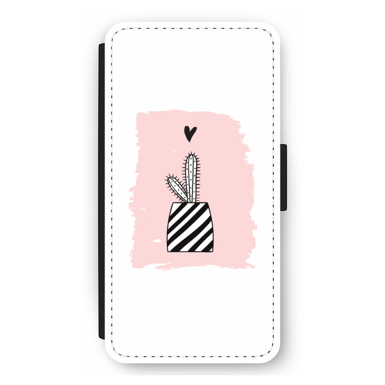 Zwart-wit cactus: iPhone 11 Pro Max Flip Hoesje