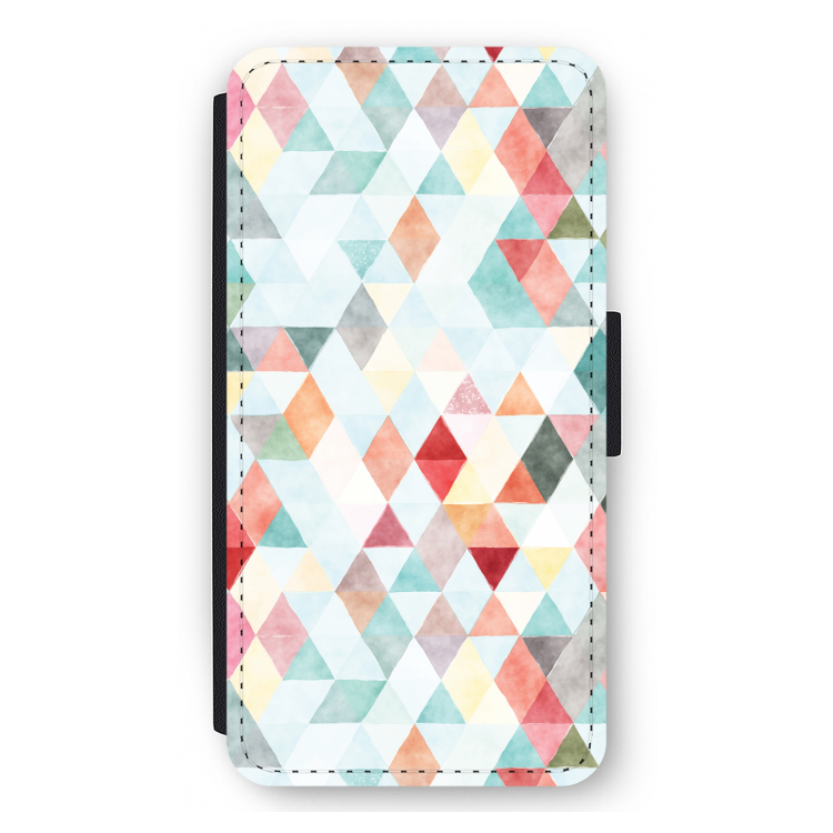 Gekleurde driehoekjes pastel: iPhone 11 Pro Max Flip Hoesje