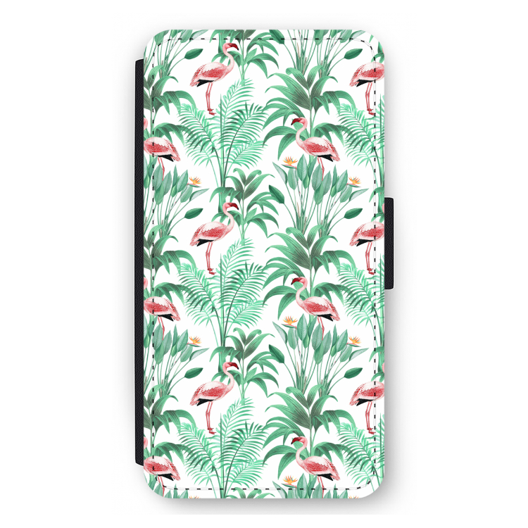 Flamingo bladeren: iPhone 11 Pro Max Flip Hoesje