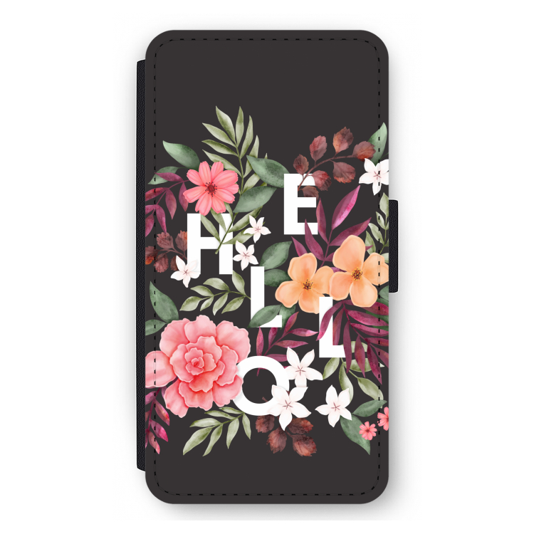 Hello in flowers: iPhone 11 Pro Max Flip Hoesje