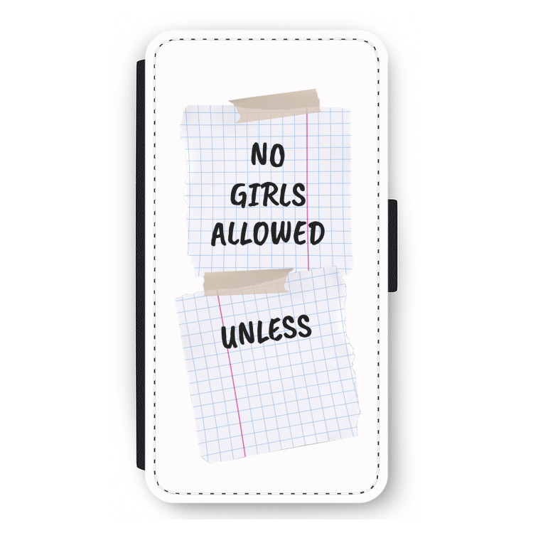 No Girls Allowed Unless: iPhone 11 Pro Max Flip Hoesje