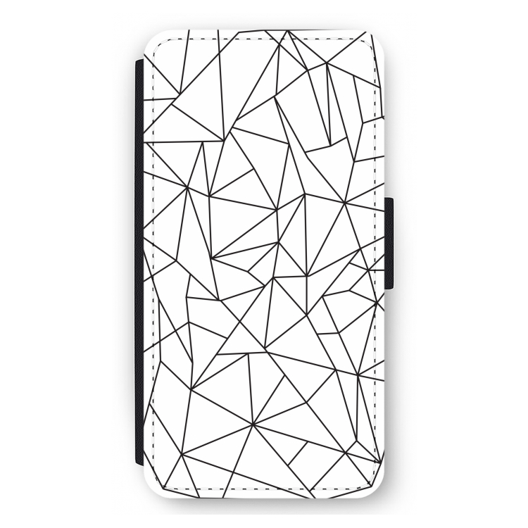 Geometrische lijnen zwart: iPhone 11 Pro Max Flip Hoesje