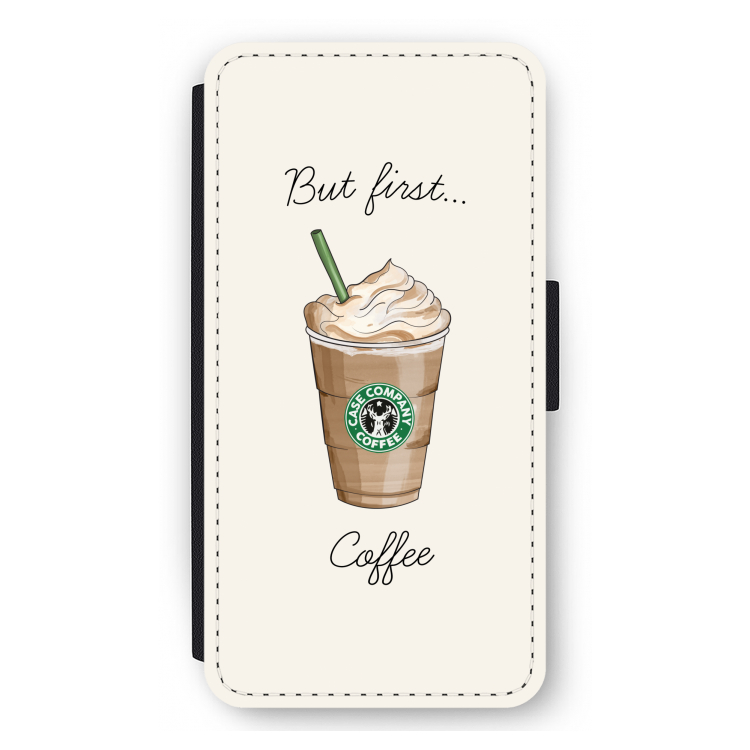 But first coffee: iPhone 11 Pro Max Flip Hoesje