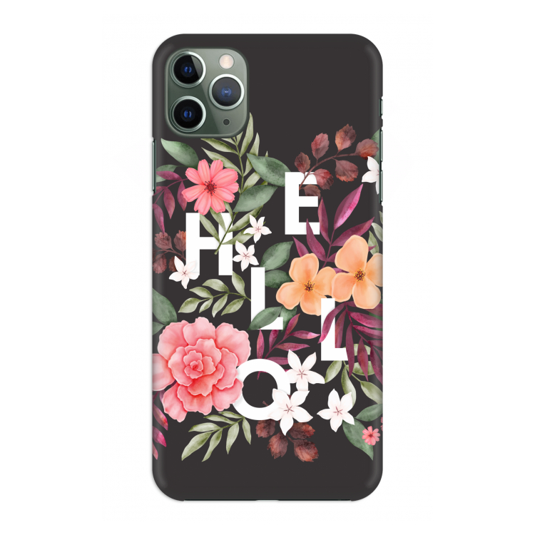 Hello in flowers: Volledig geprint iPhone 11 Pro Max Hoesje