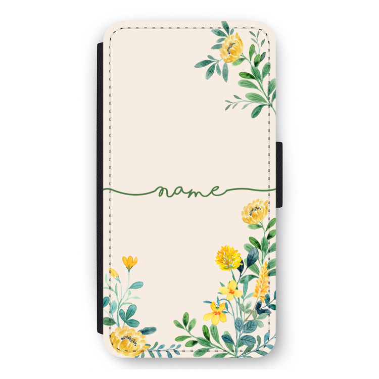 Gele bloemen: iPhone 11 Pro Max Flip Hoesje