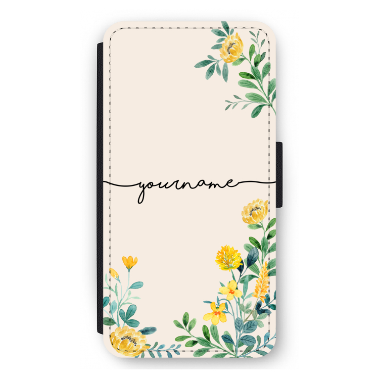 Gele bloemen: iPhone 11 Pro Max Flip Hoesje