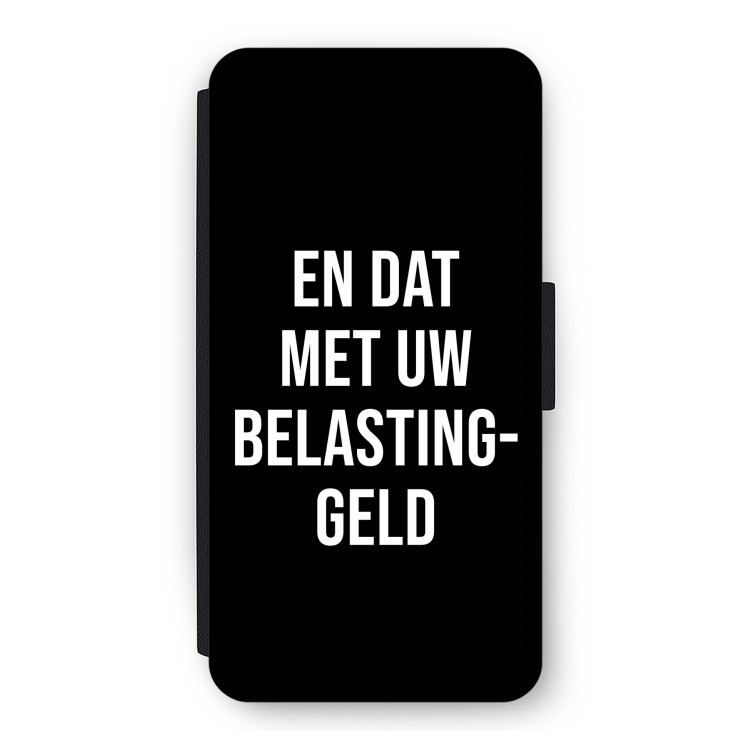 Belastinggeld - Zwart: iPhone 12 Flip Hoesje