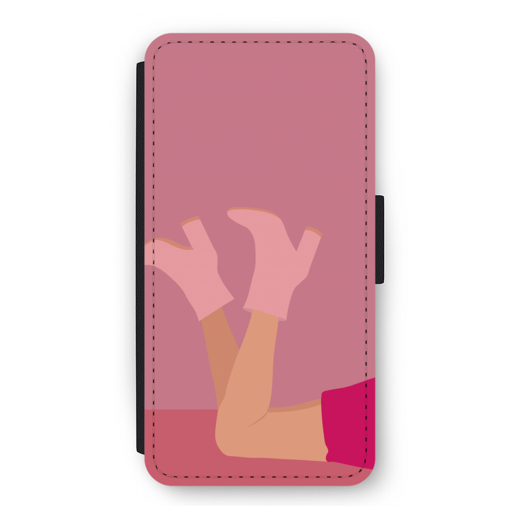 Pink boots: iPhone 12 Flip Hoesje