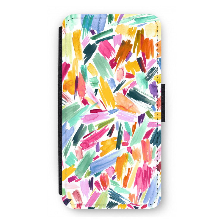 Watercolor Brushstrokes: iPhone 12 Flip Hoesje