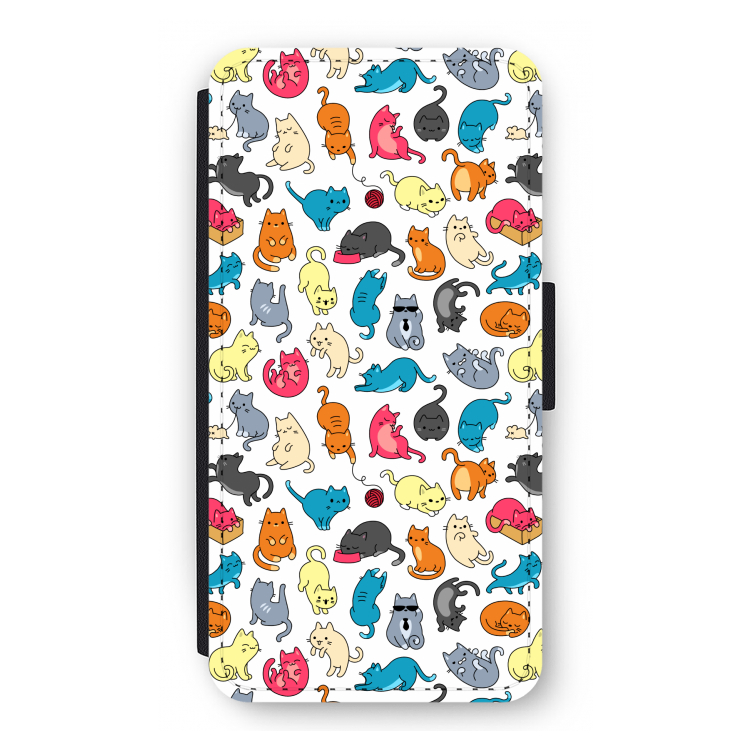 Kleurrijke katten: iPhone 12 Flip Hoesje
