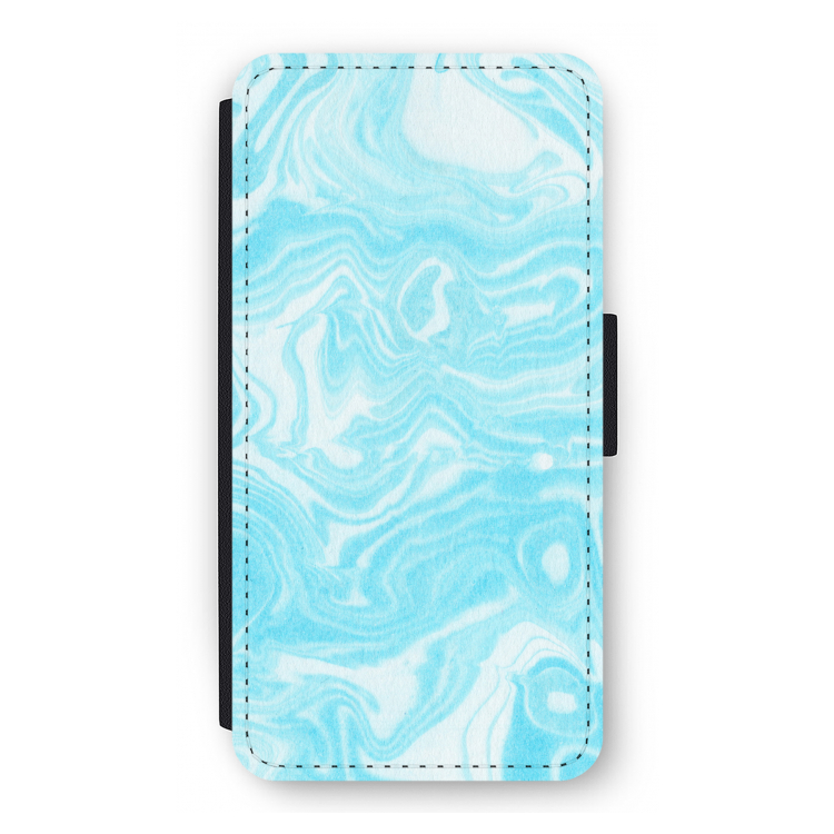 Waterverf blauw: iPhone 12 Flip Hoesje