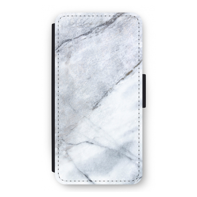 Witte marmer: iPhone 12 Flip Hoesje