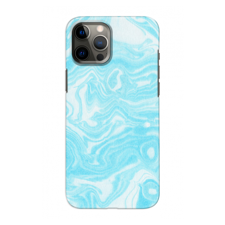 Waterverf blauw: Volledig geprint iPhone 12 Hoesje