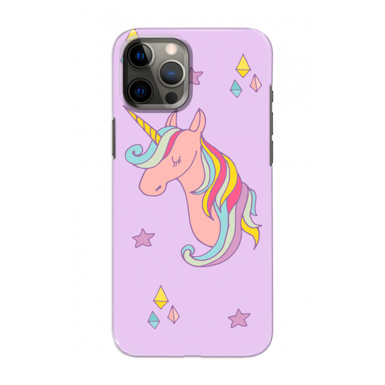 Roze eenhoorn: Volledig geprint iPhone 12 Hoesje