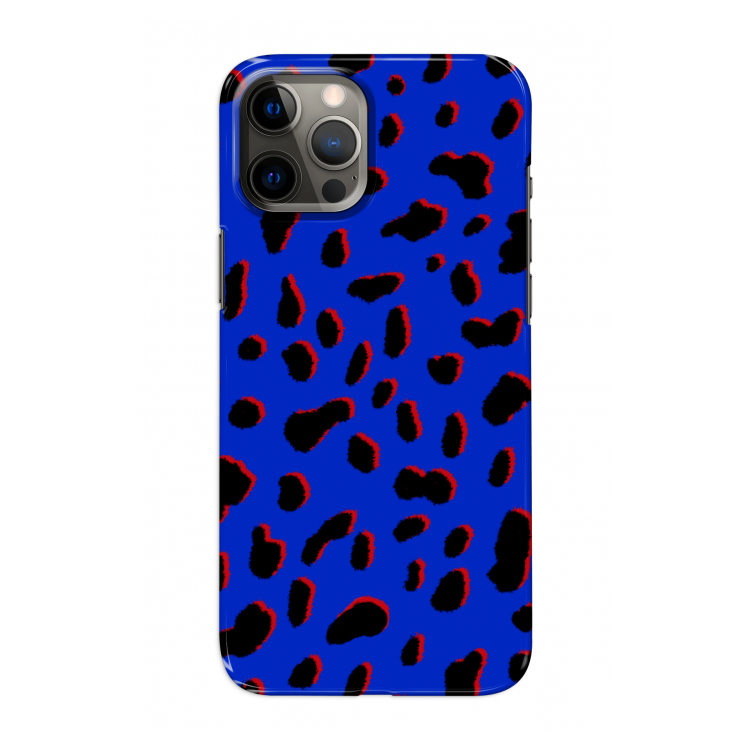 Blue Leopard: Volledig geprint iPhone 12 Hoesje