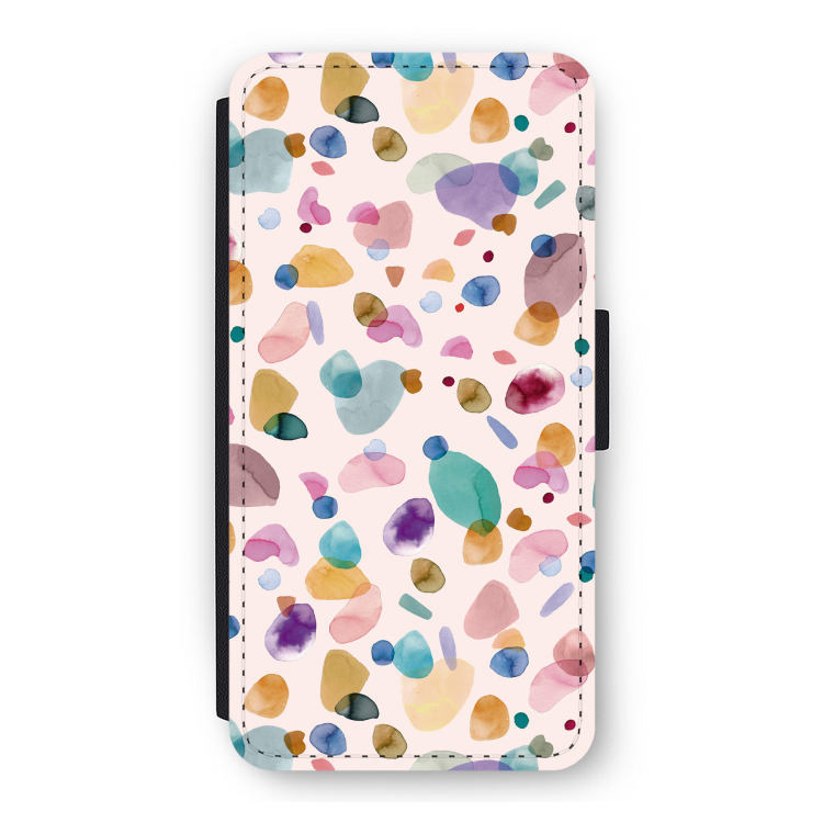 Terrazzo Memphis Pink: iPhone 12 Flip Hoesje