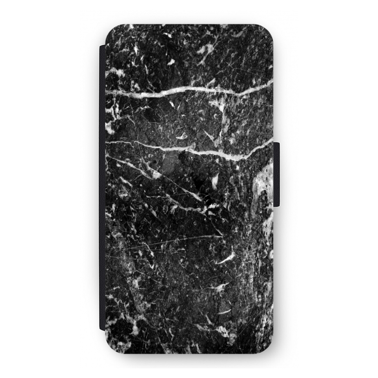 Zwart marmer: iPhone 12 Flip Hoesje