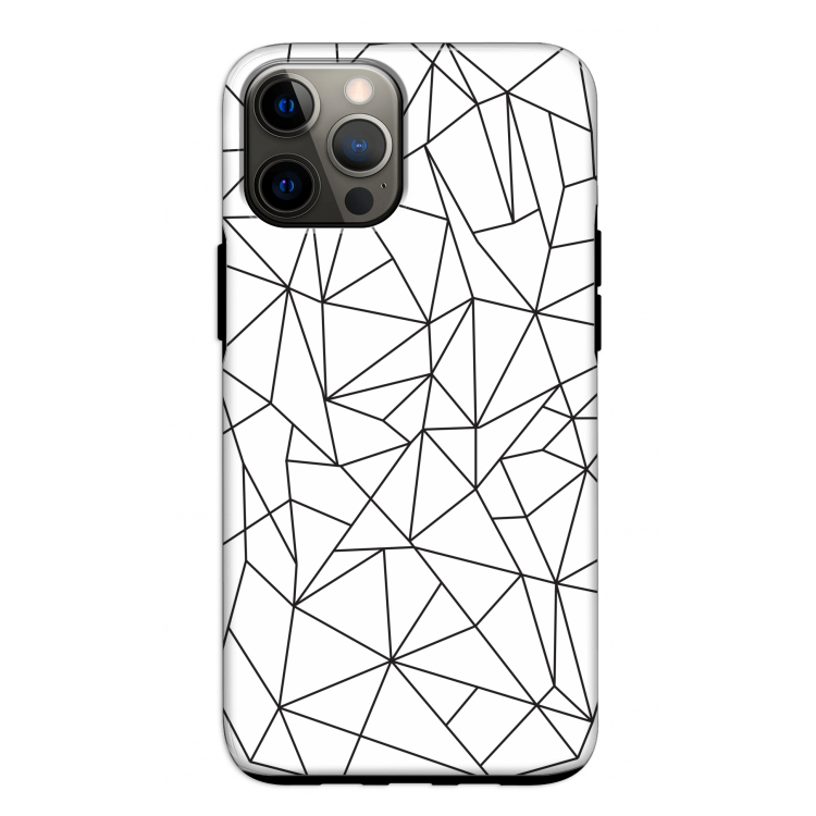 Geometrische lijnen zwart: iPhone 12 Tough Case