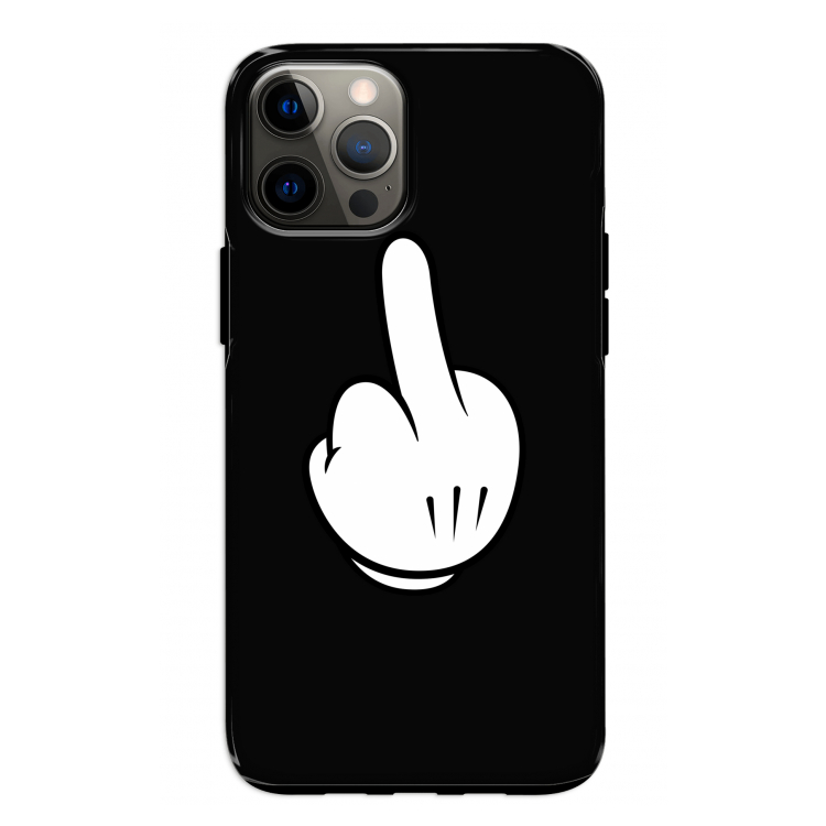 Middle finger black: iPhone 12 Tough Case