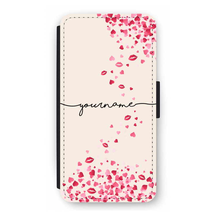 Hartjes en kusjes: iPhone 12 Flip Hoesje
