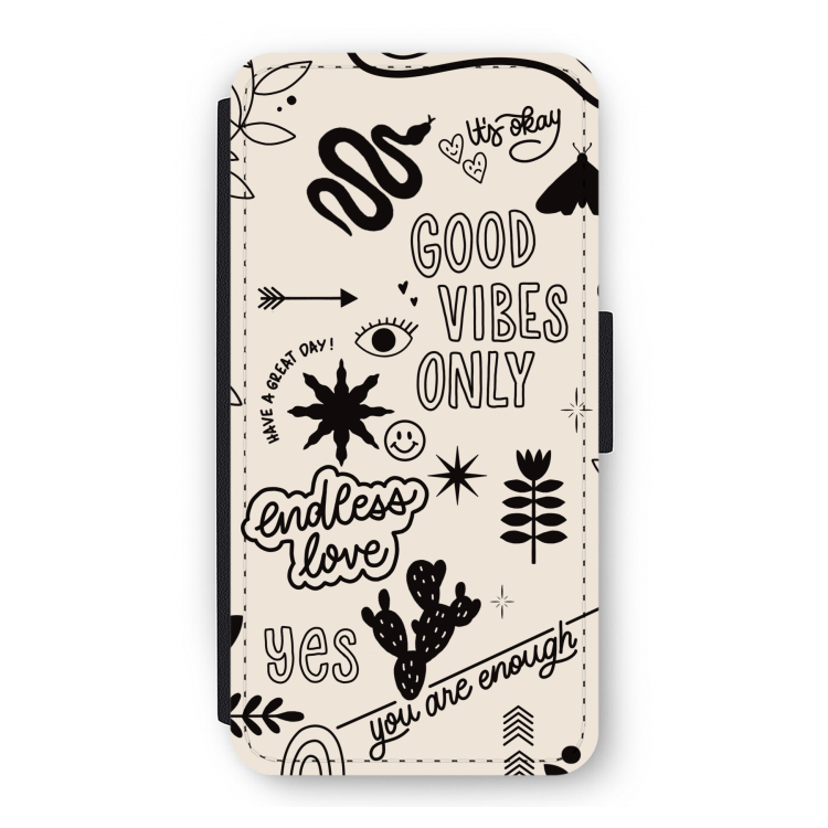 Good vibes: iPhone 12 Flip Hoesje