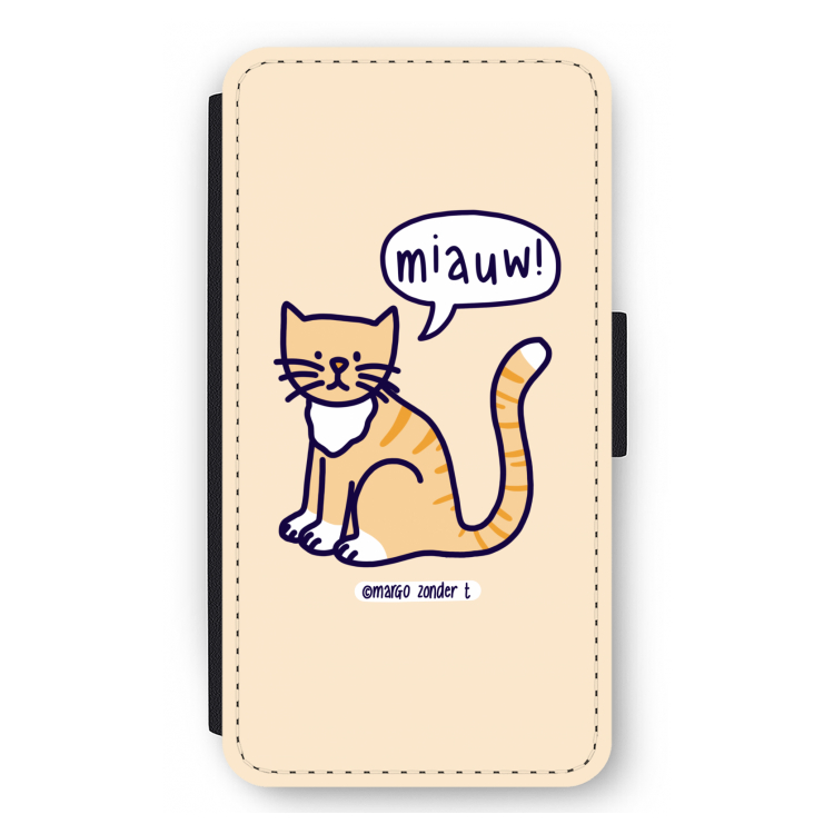 Miauw: iPhone 12 mini Flip Hoesje