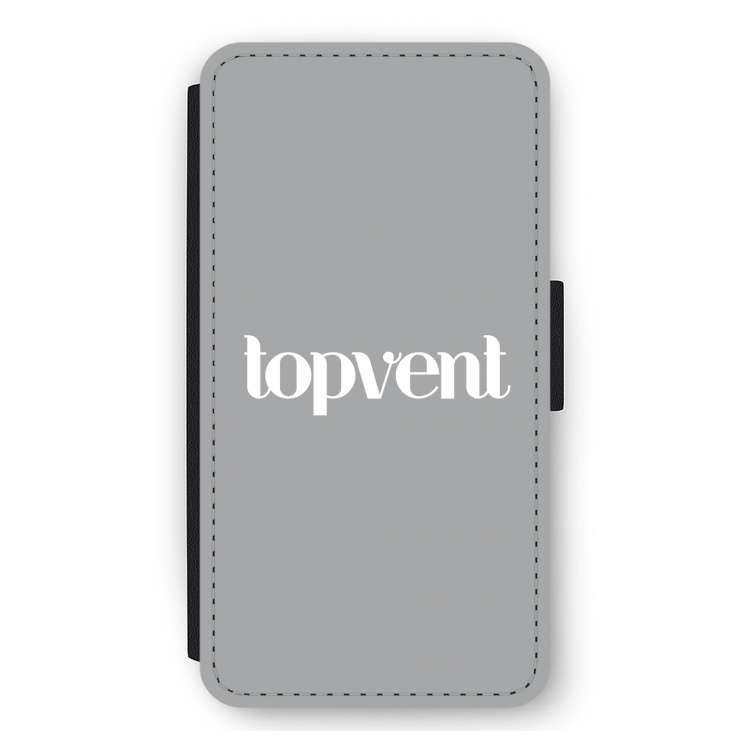 Topvent Grijs Wit: iPhone 12 mini Flip Hoesje